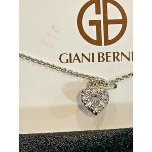 NWT Giani Bernini Cubic Zirconia Sterling Silver Heart Pendant Necklace